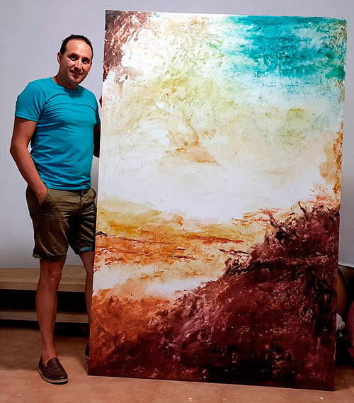Javier Sosa, artista cuadros abstractos y decorativos en Lanzarote