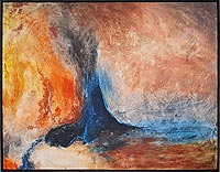 volcan marino 150x120cm acrílico sobre tela y materia