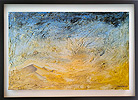horizonte de kemet 60x40cm acrílico sobre tela y materia serie ancient egypt