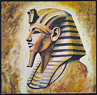 la leyenda de tutankamon 120x120cm acrílico sobre tela serie ancient egypt
