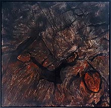 audioguia de lanzarote 120x120cm acrílico sobe tela y materia